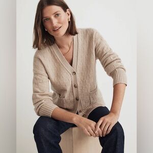 Madewell Cashmere Cardigan in Checkerboard
